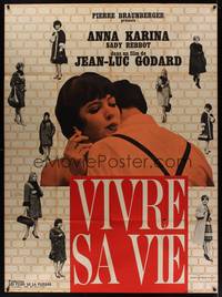 1m246 MY LIFE TO LIVE French 1p '62 Jean-Luc Godard's Vivre sa Vie, sexy Anna Karina by Vaissier!