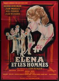1m250 PARIS DOES STRANGE THINGS French 1p '57 Jean Renoir, different art of Bergman by Rene Peron!