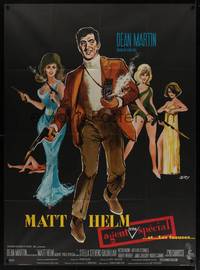 1m254 SILENCERS French 1p '66 different art of Dean Martin & the sexy Slaygirls by Siry!