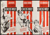 1m080 CIRCUS WORLD German 33x47 '65 Claudia Cardinale, John Wayne, Rita Hayworth, different art!