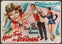 1m083 LIEUTENANT WORE SKIRTS German 33x47 '56 great different art of Sheree North by Williams!