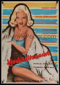 1m275 IS YOUR HONEYMOON REALLY NECESSARY German '58 art of sexiest Diana Dors by N. Scharl!
