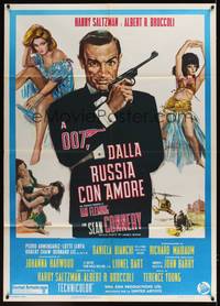 1m141 FROM RUSSIA WITH LOVE Italian 1p R70s different art of Connery as James Bond + sexy girls!