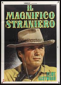 1m149 MAGNIFICENT STRANGER style B Italian 1p '67 different close up of Clint Eastwood!