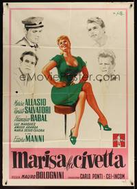 1m150 MARISA Italian 1p '57 Mauro Bolognini's Marisa la civetta, sexy art by Arnaldo Putzu!