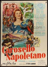 1m154 NEAPOLITAN CAROUSEL Italian 1p '54 completely different art of Sophia Loren by Longi!