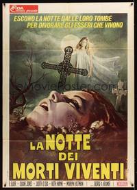 1m155 NIGHT OF THE LIVING DEAD Italian 1p '70 George Romero zombie classic, lust for human flesh!