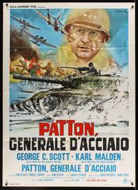 1m158 PATTON Italian 1p '70 General George C. Scott, cool different art by Averardo Ciriello!