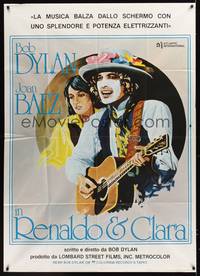 1m162 RENALDO & CLARA Italian 1p '78 great art of Bob Dylan with guitar & Joan Baez by Hadley!