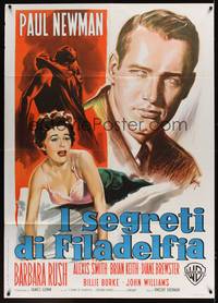 1m174 YOUNG PHILADELPHIANS Italian 1p R66 different art of Paul Newman & Barbara Rush by Longi!