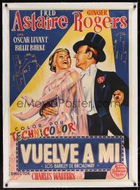 1m021 BARKLEYS OF BROADWAY linen Spanish '49 different art of Fred Astaire & Ginger Rogers in NYC!