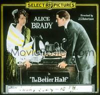 1p003 BETTER HALF glass slide '18 close up of Alice Brady & David Powell staring each other down!