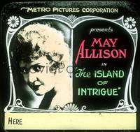 1p018 ISLAND OF INTRIGUE glass slide '19 super close up of pretty May Allison!