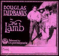 1p021 LAMB glass slide R18 Douglas Fairbanks in his very first movie!