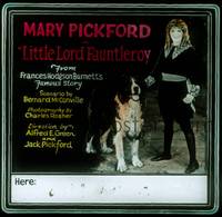 1p022 LITTLE LORD FAUNTLEROY glass slide '21 Mary Pickford dressed as a boy with her big dog!