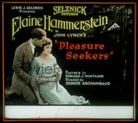 1p035 PLEASURE SEEKERS glass slide '20 romantic close up of Elaine Hammerstein & James A. Furey!