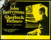 1p038 SHERLOCK HOLMES glass slide '22 cool artwork of John Barrymore as the great detective!