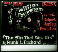 1p039 SIN THAT WAS HIS glass slide '20 gambler William Faversham disguses himself as a priest!