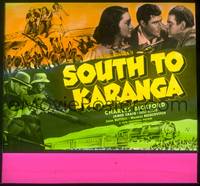 1p044 SOUTH TO KARANGA glass slide '40 Charles Bickford moves weapons across Africa by train!