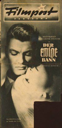 1p141 LOVE ETERNAL German Filmpost programm '49 many images of Jean Marais & Madeleine Sologne!