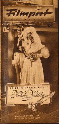 1p151 NICHOLAS NICKLEBY German Filmpost programm '49 Cedric Hardwicke, from Charles Dickens novel!