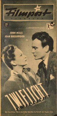 1p153 OCTOBER MAN German Filmpost programm '49 John Mills, Joan Greenwood, written by Eric Ambler!