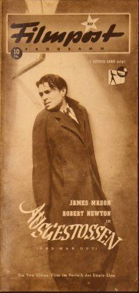 1p154 ODD MAN OUT German Filmpost programm '49 James Mason on the run, directed by Carol Reed!