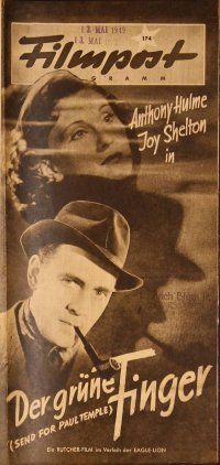 1p159 SEND FOR PAUL TEMPLE German Filmpost programm '49 many images of detective Anthony Hulme!