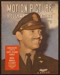 1p084 MOTION PICTURE magazine February 1944 Captain Clark Gable about to return from the war!