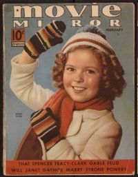 1p053 MOVIE MIRROR magazine February 1938, cute Shirley Temple in winter clothes by George Hurrell