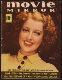 1p062 MOVIE MIRROR magazine November 1938 portrait of Jeanette MacDonald by George Hurrell!