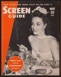 1p071 SCREEN GUIDE magazine August 1938 how does Joan Crawford's new dress stay on!