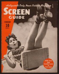1p065 SCREEN GUIDE magazine February 1938 great image of Jane Withers on swing!