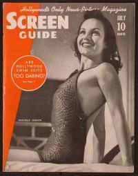 1p070 SCREEN GUIDE magazine July 1938 sexiest Rochelle Hudson in a then-daring swimsuit!