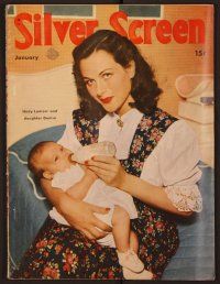 1p089 SILVER SCREEN magazine January 1946 Hedy Lamarr & her baby daughter Denise by Jack Albin!
