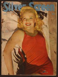 1p095 SILVER SCREEN magazine July 1946 portrait of June Haver in swimsuit on beach by Jack Albin!