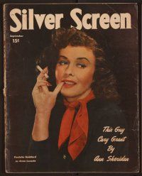 1p101 SILVER SCREEN magazine September 1949, close up of smoking Paulette Goddard as Anna Lucasta!