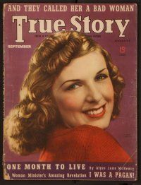 1p112 TRUE STORY magazine September 1939, super close smiling portrait of pretty Mary Eustace!