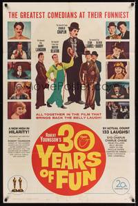 1r010 30 YEARS OF FUN 1sh '63 Charlie Chaplin, Buster Keaton, Laurel & Hardy, Harry Langdon!