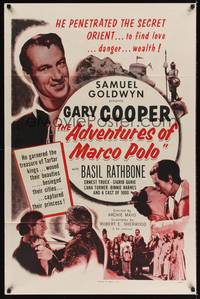 1r019 ADVENTURES OF MARCO POLO 1sh R54 Gary Cooper, Basil Rathbone, Sigrid Gurie