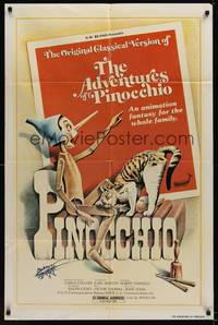 1r020 ADVENTURES OF PINOCCHIO 1sh '78 Joseph Smith art of living puppet!