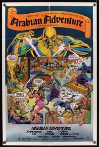 1r046 ARABIAN ADVENTURE 1sh '79 Christopher Lee, great comic book artwork by Alex Saviuk!