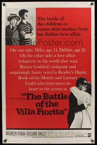 1r066 BATTLE OF THE VILLA FIORITA 1sh '65 romantic close up of Maureen O'Hara & Rossano Brazzi!