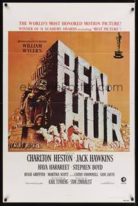 1r070 BEN-HUR 1sh R74 Charlton Heston, William Wyler classic religious epic, cool title art!