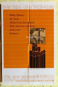 1r078 BIG BOUNCE 1sh '69 Ryan O'Neal & sexiest Leigh Taylor-Young in a groovy black comedy!