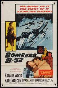 1r108 BOMBERS B-52 1sh '57 sexy Natalie Wood & Karl Malden, cool art of military planes!