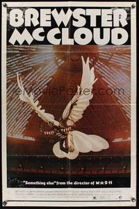 1r118 BREWSTER McCLOUD style B 1sh '71 Robert Altman, Bud Cort with wings in the astrodome!