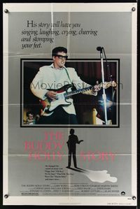 1r122 BUDDY HOLLY STORY style A 1sh '78 great image of Gary Busey performing on stage with guitar!