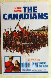 1r132 CANADIANS 1sh '61 Robert Ryan, here come the Royal Mounted Police!