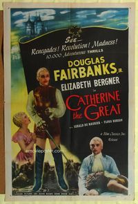 1r136 CATHERINE THE GREAT 1sh R47 Douglas Fairbanks Jr., Elizabeth Bergner in the title role!